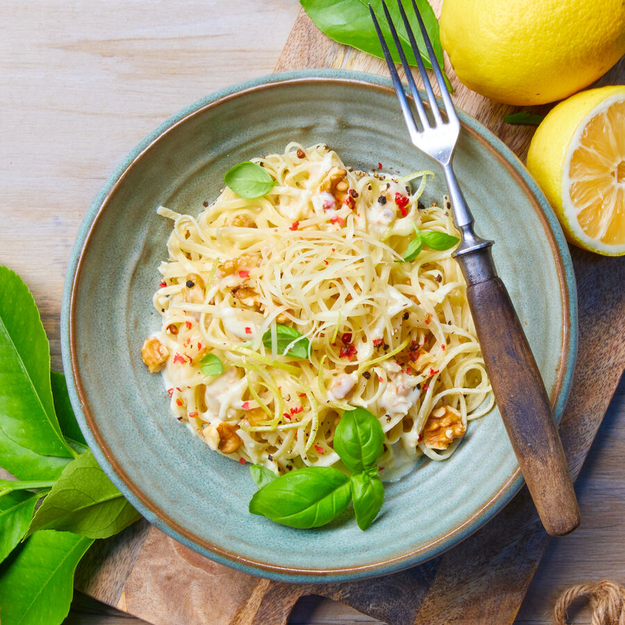 Linguine-Bandnudeln mit Zitronensauce & Gruyre