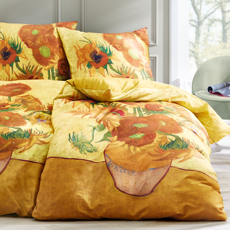Luxurise Satin-Bettwsche mit van Gogh Sonnenblumen