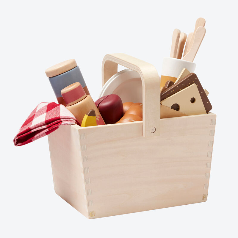 Picknickkorb-Spielset aus Holz mit viel Zubehr