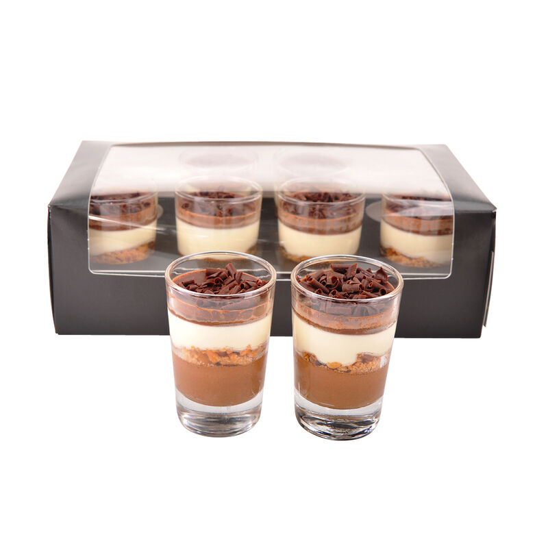Schokoladenganache: Feinste Schicht-Desserts servierfertig im Glas