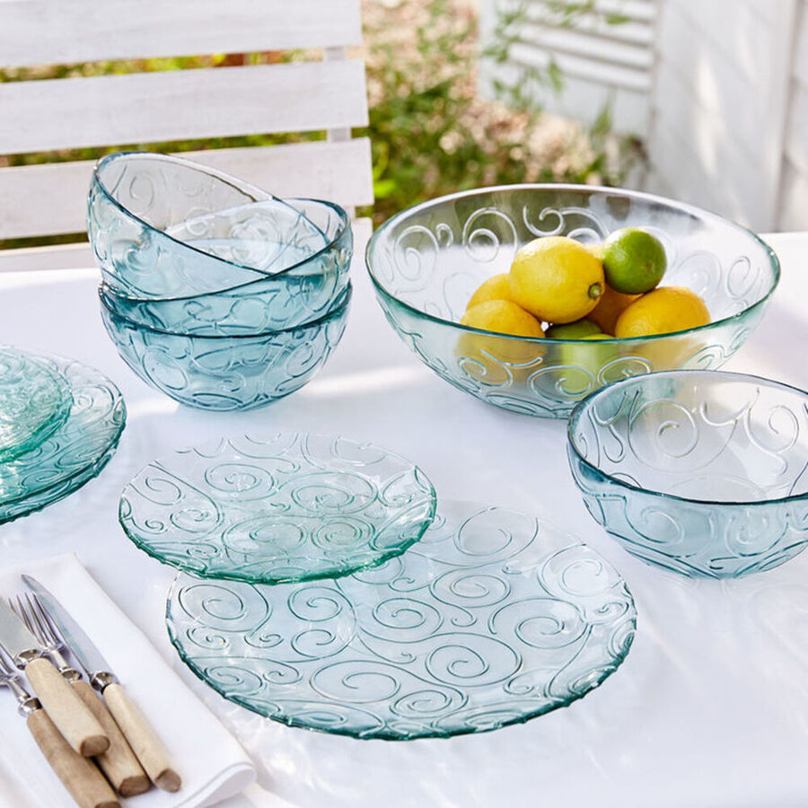 Spanische Salat- und Dessertteller aus Glas : Einzigartig, schwungvoll, robust