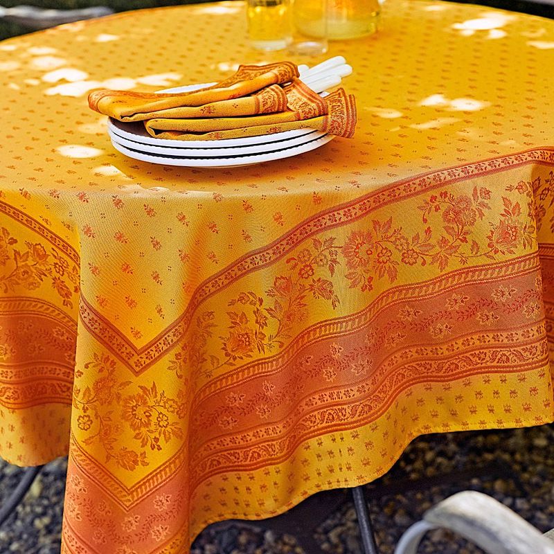 Tischdecke: Baumwoll-Tischwsche mit Fleckenschutz: Herbst in der Provence