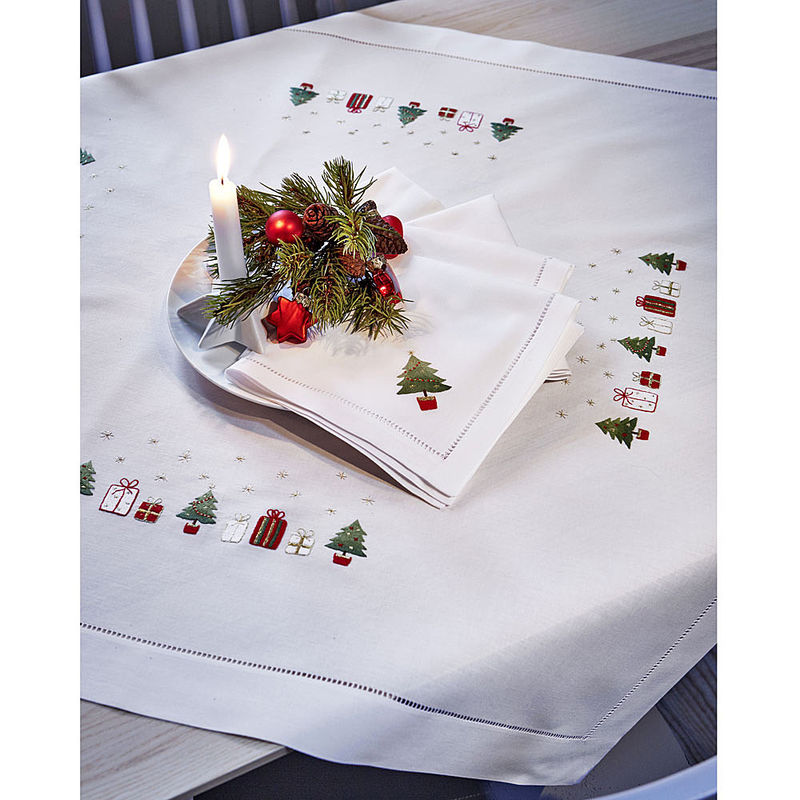 Tischdecke: Handgestickte Weihnachtstischwäsche Geschenke