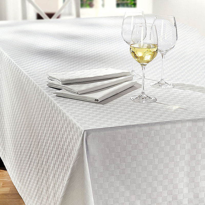 Tischdecke: Klassisch elegante Würfelmuster-Tischwäsche