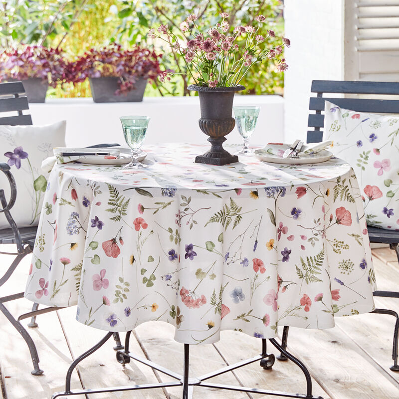 Tischdecke mit frhlichem Weidenblumen-Motiv