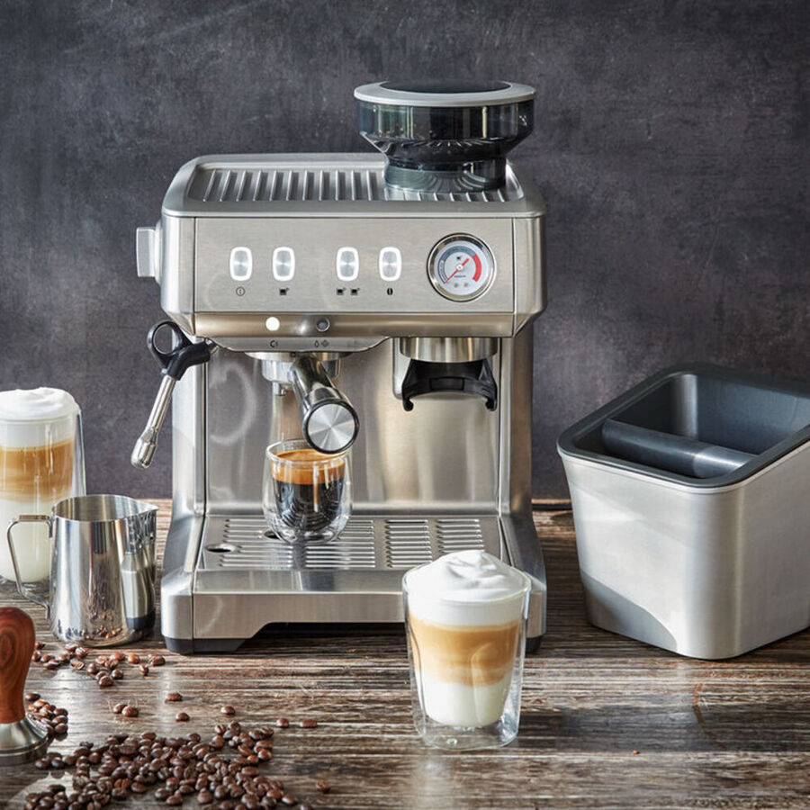 Vollautomatische EdelstahlSiebträgerEspressomaschine Kaffee in BaristaQualität Hagen Grote
