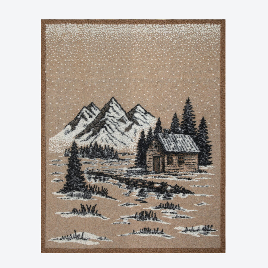 Wärmende Walk-Wolldecke mit Berglandschaft-Motiv - Julia Grote Shop Wärmende Walk-Wolldecke mit Berglandschaft-Motiv - Julia Grote Shop