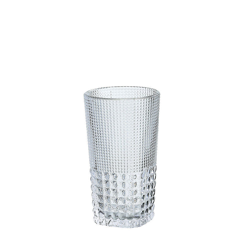 Wasserglas: Mundgeblasenes Glas mit attraktivem Relief in strahlenden Farben