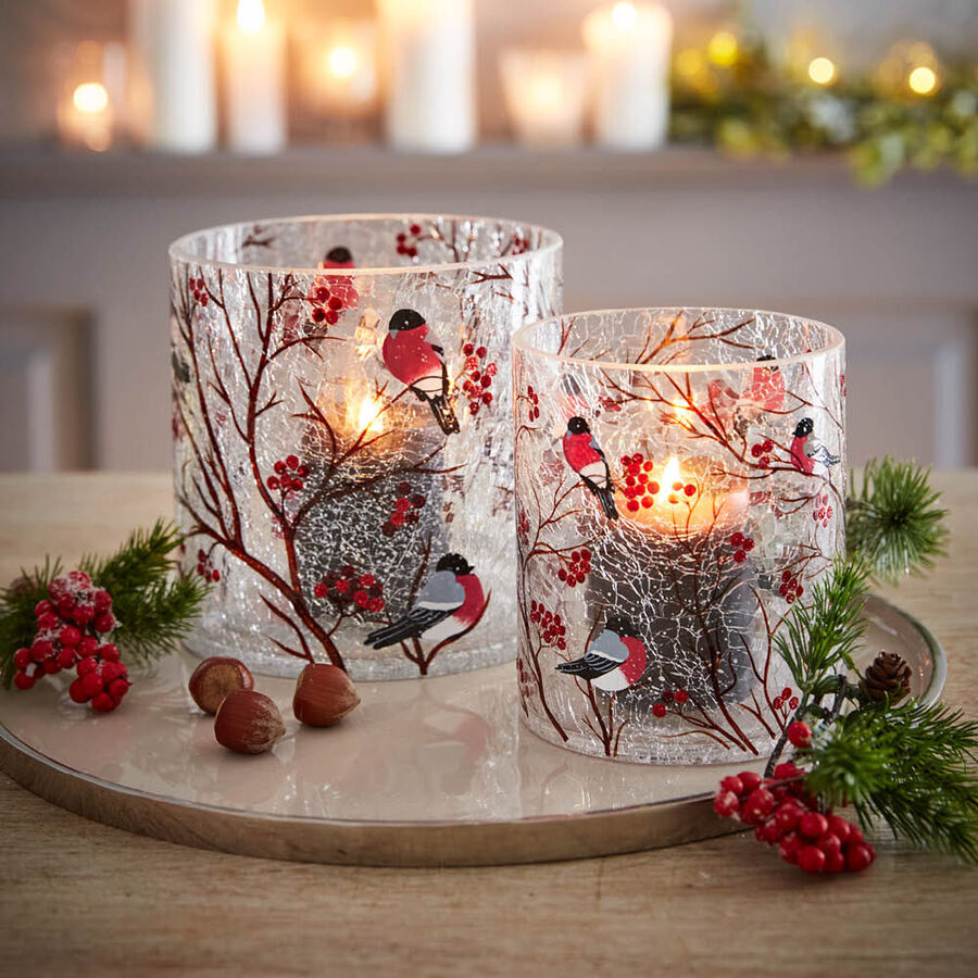 Windlicht mit stimmungsvollem Crackle-Glas