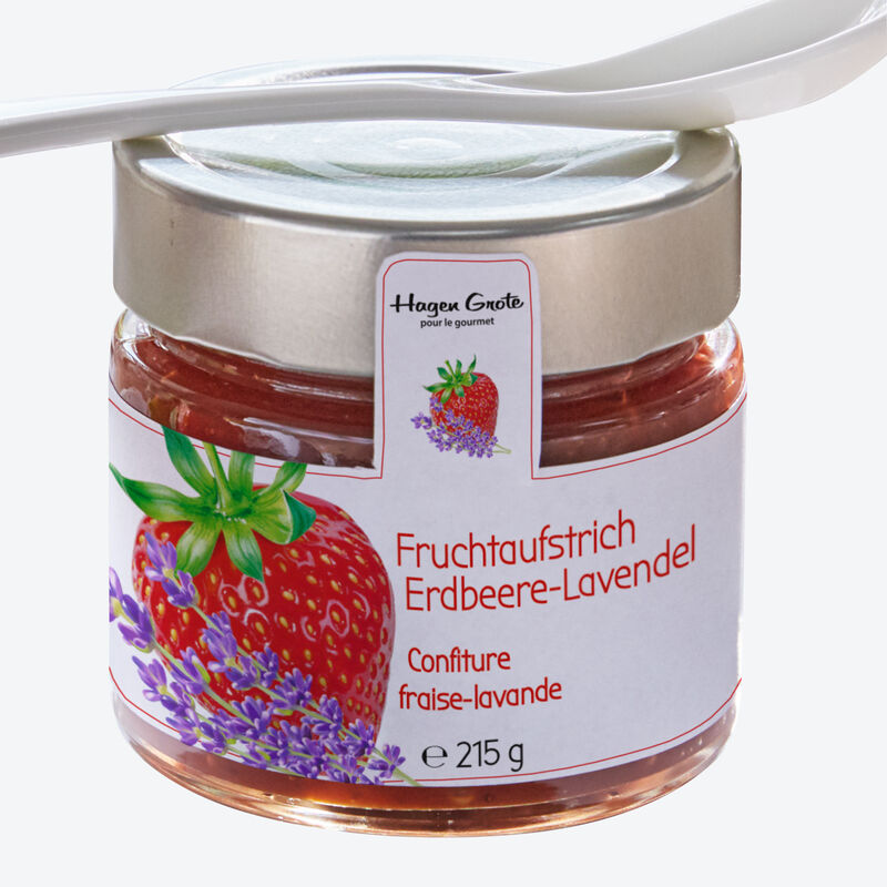 Zuckerfreier Fruchtaufstrich Erdbeer-Lavendel: 76 % Fruchtanteil und natürliche Süße
