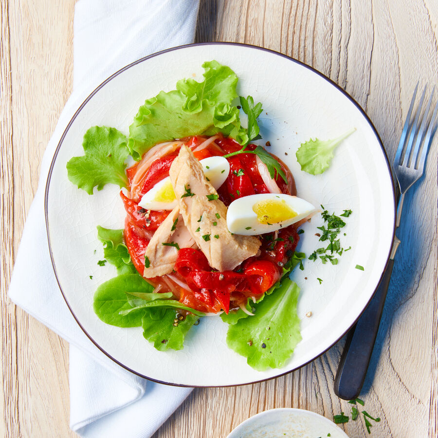 Spanischer Tapas Zorongollo Röstpaprika-Salat Rezept ...