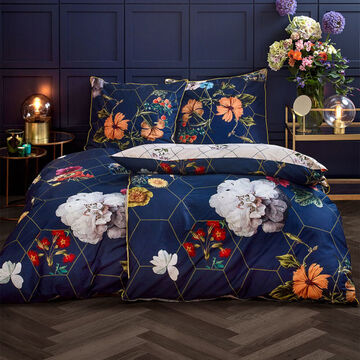 Florale Wende-Bettw�sche mit luxuri�sem Goldfolienmuster