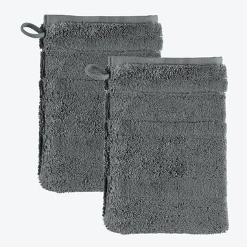 Produktbild fr '2er-Set Waschhandschuh 16x22cm Exquisit, Anthrazit'