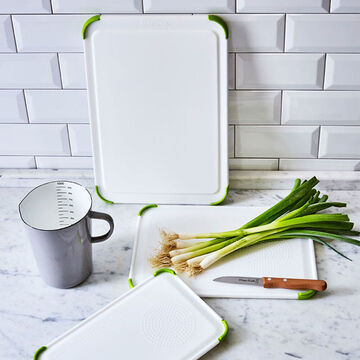 3-tlg Set: Antibakterielles Schneidbrett dank innovativer Nanotechnologie