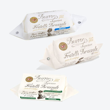 Produktbild fr '3-tlg. Set Premium-Butter aus Italien: Natur, Meersalz & Meersalz-Rosmarin, 3 x 125 g'