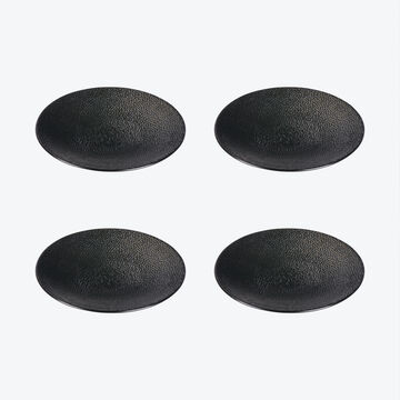 Produktbild fr '4er-Set Desserteller,  21 cm - Lambert Geschirr Kaori, Steinzeug, Schwarz, mit Finish in edler Rochenhaut-Optik, splmaschinenf'