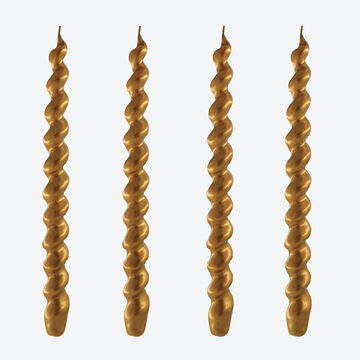 Produktbild f�r '4er-Set Kerzen - Kunstvoll gedrehte Stabkerzen, Handarbeit, Mineralwachs, �/H 2/26 cm'