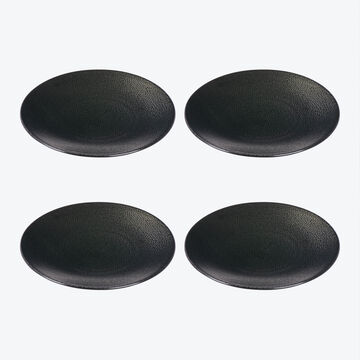 Produktbild fr '4er-Set Speiseteller,  27,5 cm - Lambert Geschirr Kaori, Steinzeug, Schwarz, mit Finish in edler Rochenhaut-Optik'