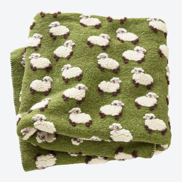 W�rmende Walk-Wolldecke mit Sch�fchen-Relief aus toskanischer Manufaktur