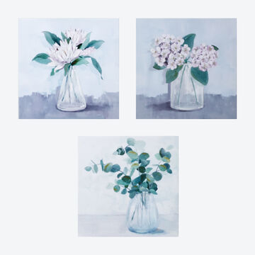 Produktbild fr 'Bilderserie mit pastellfarbenen Blumen in Acryl'