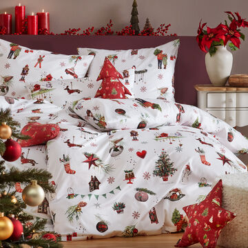Produktbild fr 'Bio-zertifizierte Premium Weihnachts-Bettwsche, Bettbezug, Bettwsche-Set, Bio-Baumwolle'