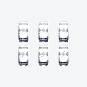 Produktbild fr 'Bhmische Kristall-Wasserglser mit filigranem Pantografie-Blumenmotiv'