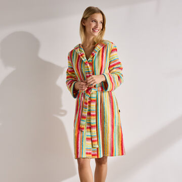 Produktbild f�r 'Caw� Damen-Kurzbademantel aus Frottee mit Streifen, Gr��e S-L'