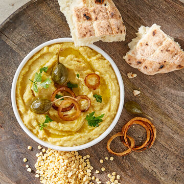 Produktbild f�r 'Fava &ndash; griechischer Hummus mit Kapern�pfeln und R�stzwiebeln'