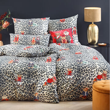 Produktbild fr 'Flanell-Bettwsche Leo-Print mit Teddy - 100 % Baumwolle'