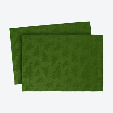 Produktbild fr 'Fleckgeschtzte, unifarbene Tischsets mit Tannenbaum-Motiv'
