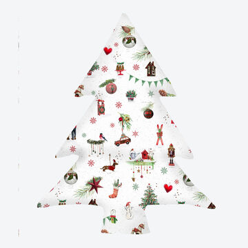 Produktbild f�r 'Gef�lltes Weihnachts-Baumkissen im nostalgisch-modernen Look, Tischl�ufer, Tischdecke, Tischtuch'