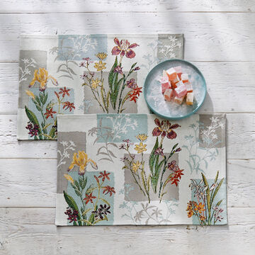 Produktbild fr 'Gobelin-Tischsets mit stimmungsvollem Blumenmotiv'