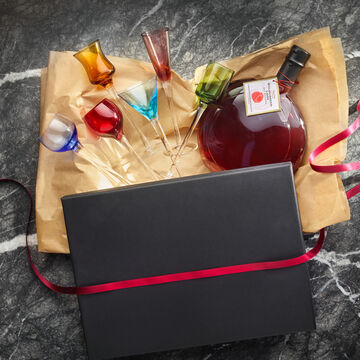 Produktbild fr 'Hagen Grote Exklusiv Geschenkset Waldhimbeer-Likr & Likrglser –  0,5 l + 6 Glser'