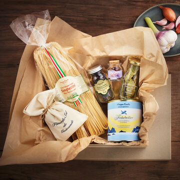 Produktbild fr 'Hagen Grote Kochbox: Fischklchen in Safransauce mit Spaghettini'