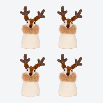 Produktbild fr 'Handgefilztes Eierwrmer 4er-Set - Elchfiguren, ca. /H 7/14 cm'