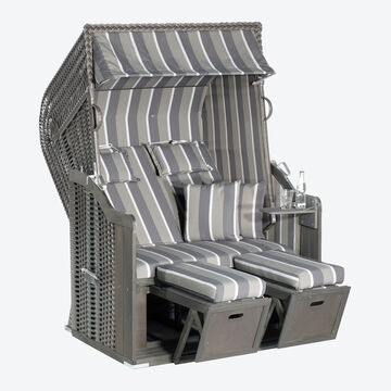 Produktbild f�r 'Im Ostseestrandkorb die Seele baumeln lassen - Anthrazit/Grau gestreift'