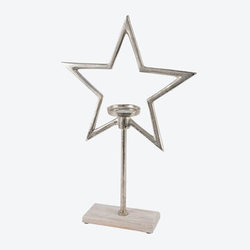 Produktbild fr 'Kerzenstnder in Sternform - fr Stumpenkerzen und Teelichter, /H 8,5/15 cm'