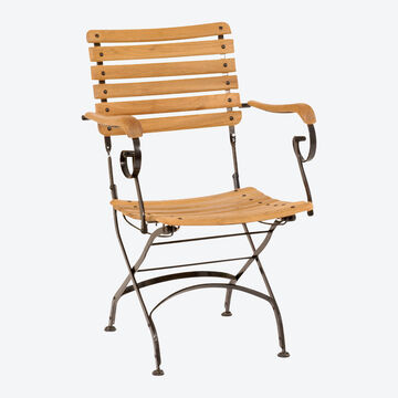 Produktbild fr 'Klassisch eleganter Gartenstuhl aus Eisen und Teakholz'