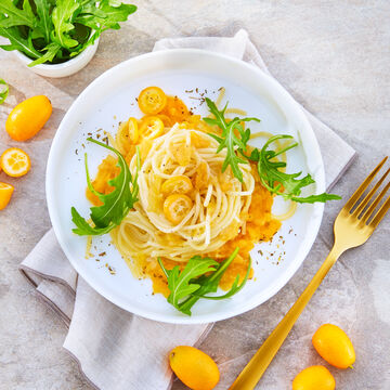 Produktbild f�r 'Kumquat-Spaghettini mit gelber Tomatensauce und Rucola'