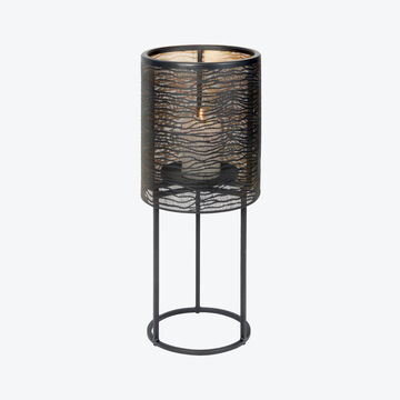 Produktbild fr 'Lambert Windlicht Hiroko - in 2 Gren, Schwarz/Gold'