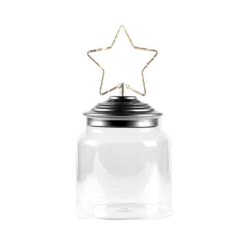 Produktbild fr 'Leuchtdeckel Glas-Gebckdose Stern hlt weihnachtliche Leckereien aromatisch, knusprig, frisch'
