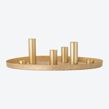 Produktbild fr 'Magnetischer Kerzenstnder - Tablett fr 6 Stabkerzen, Metall, /H ca. 30/8 cm'