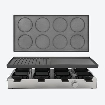 Produktbild fr 'Raclette-Grill mit Wendeplatte - fr Raclette, Grillen, Mini-Pizza, Pancakes'