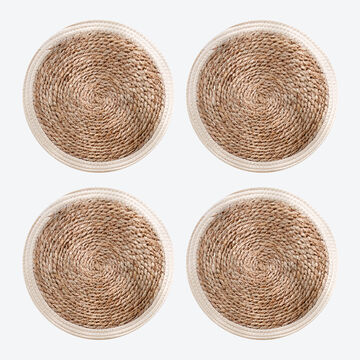 Produktbild fr 'Rundgeflochtene Seegras-Tischsets, Tischunterlage, Platzdeckchen, Esstischsets'