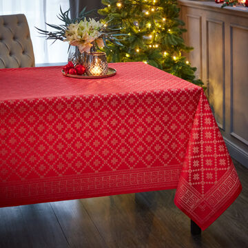 Produktbild f�r 'Schwedische Weihnachtstischw�sche mit klassischem Sternmuster'