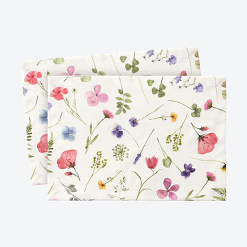 Produktbild f�r 'Sets de table fleuris en coton - motif de fleurs des pr�s - lot de 2'