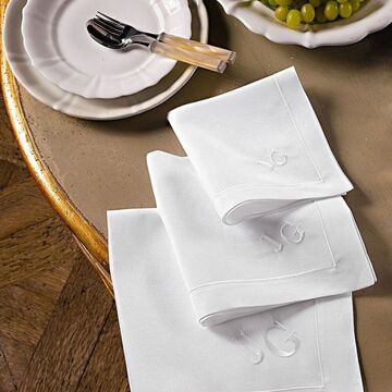 Produktbild f�r 'Stoffserviette - 60/60 cm, Halbleinen, Wei�'