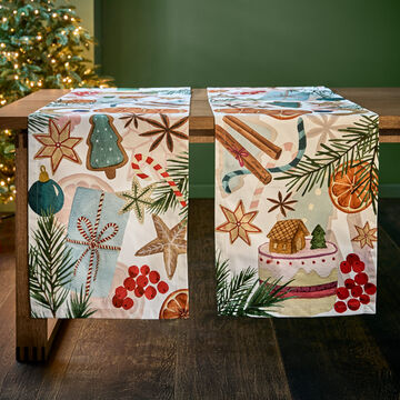 Produktbild fr 'Tischlufer - weihnachtliche Leinentischwsche aus Traditionsweberei, 50/150 cm'