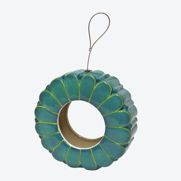 Produktbild fr 'Vogelfutterhaus Keramik - Trkis,  16 cm, 6 cm tief'