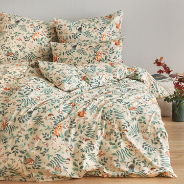 Produktbild fr 'Wrmende Feinflanell-Bettwsche mit Herbstwald-Motiven, Bettbezug, Kissenbezug, Bettzeug, Schlafzimmertextilien'